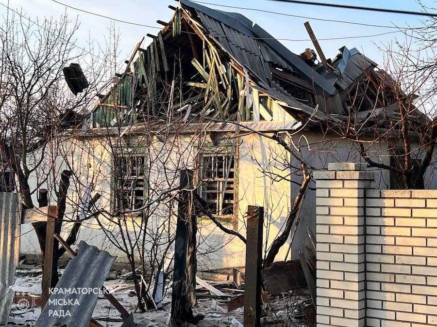 The consequences of the russian shelling. Photo: Kramatorsk City Council.
