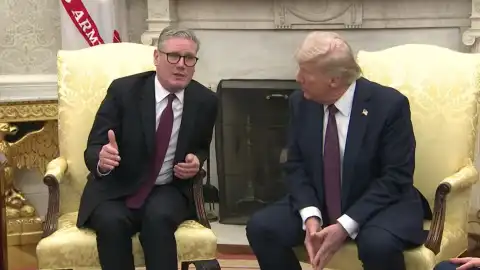 Кир Стармер и Дональд Трамп. Фото: скриншот видео.