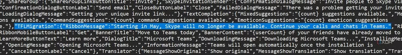 Фрагмент коду Skype. Фото: XDA Developers
