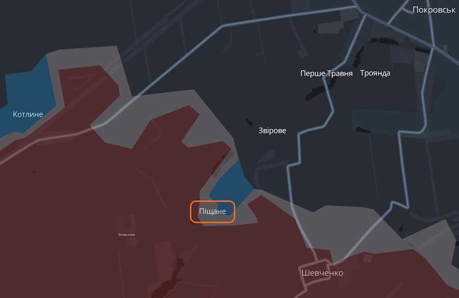 Скріншот інтерактивної мапи DeepState.