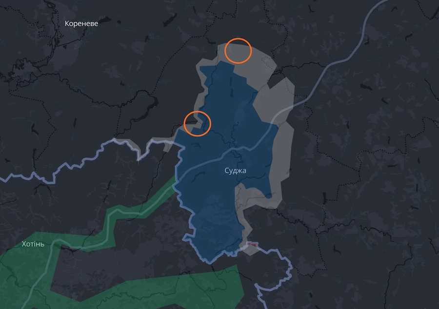 Скріншот інтерактивної мапи DeepState.