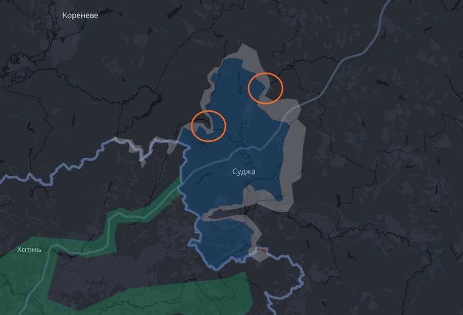 Скріншот інтерактивної мапи DeepState.