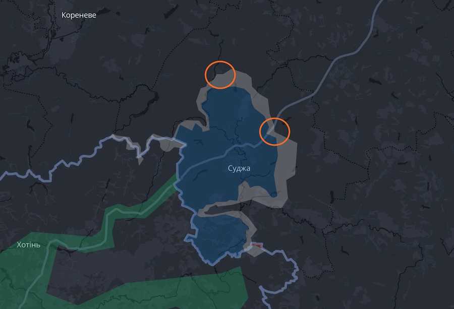 Screenshot of the DeepState interactive map.