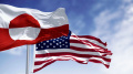 Flags of Greenland and the USA. Photo: Depositphotos