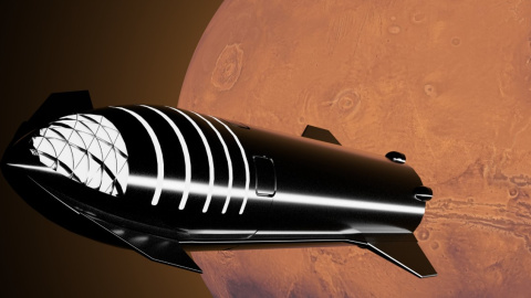 Маск анонсировал запуск Starship на Марс в конце следующего года. Визуализация: SpaсeX.