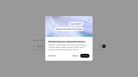 ChatGPT обновили. Теперь он будет помнить информацию из ваших прошлых чатов