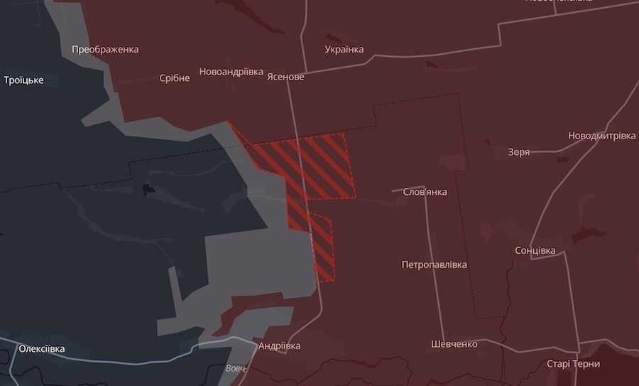 Screenshot of the DeepState interactive map.