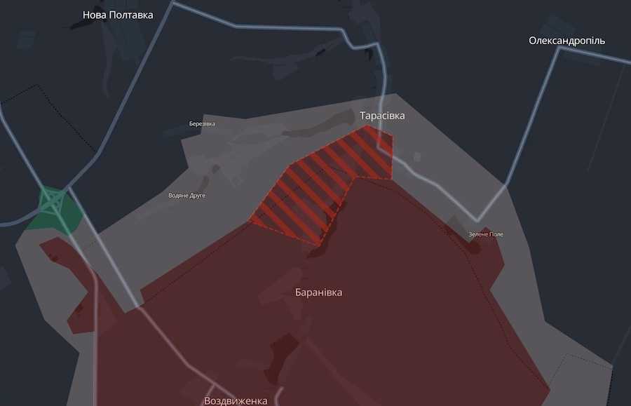 Скріншот інтерактивної мапи DeepState.