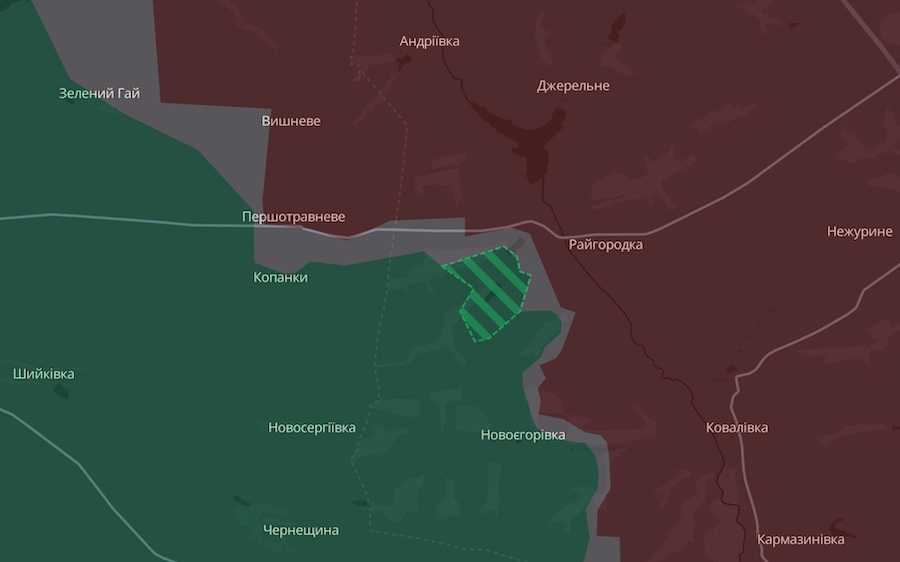 Скріншот інтерактивної мапи DeepState.