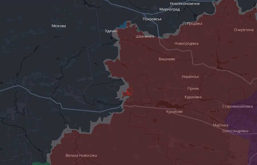 Скріншот інтерактивної мапи DeepState.