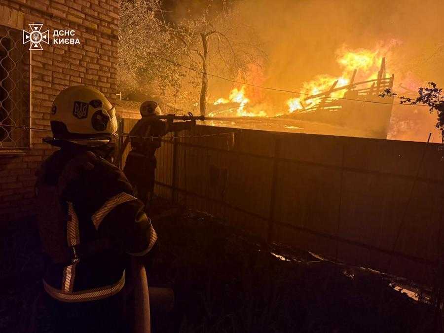 Consequences of the attack of the russian army UAVs on Kyiv on May 4. Photo: State Emergency Service of Ukraine.