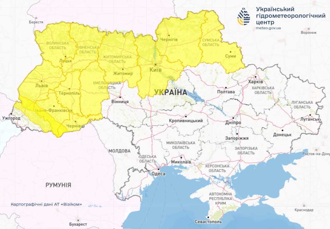 Заморозки в Україні 8 травня. Мапа: 