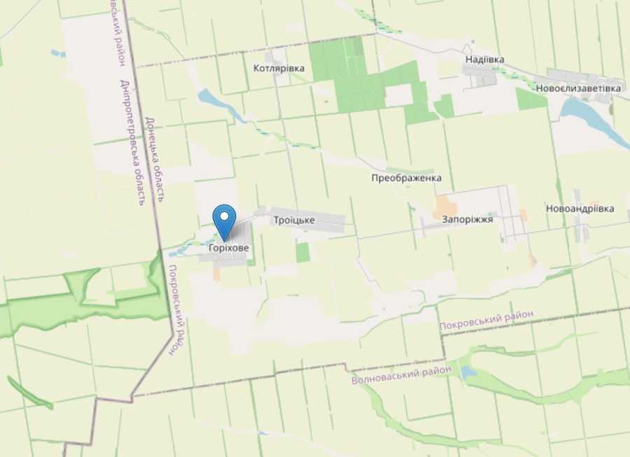Село Оріхове на мапі сервісу OpenStreetMaps. Фото: скріншот.