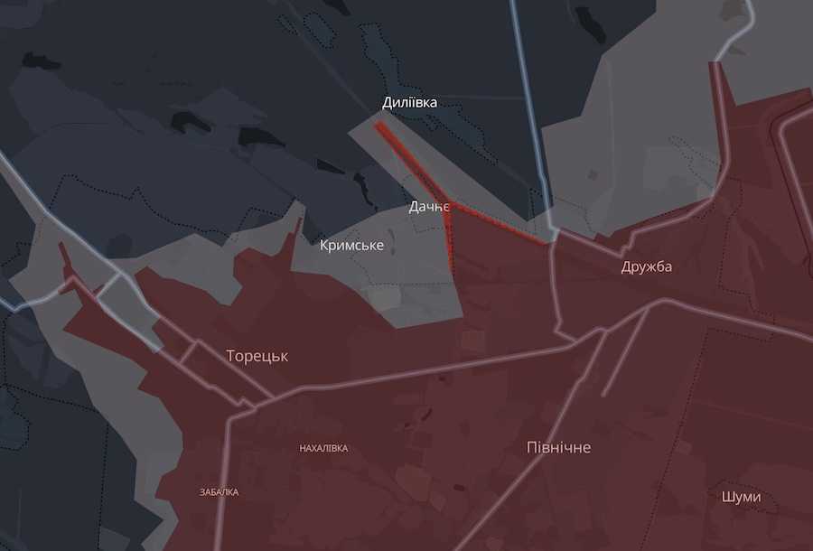 Скріншот інтерактивної мапи DeepState.