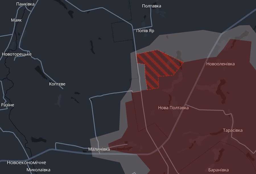 Скріншот інтерактивної мапи DeepState.