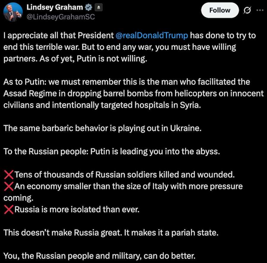 Пост Грема в X (Twitter). Фото: скріншот УН.