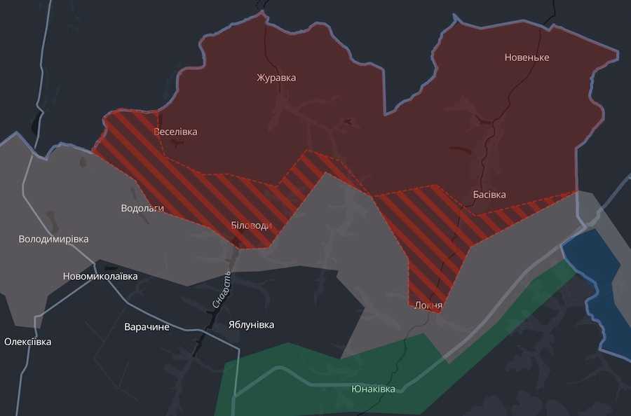 Інтерактивна мапа аналітичного проєкту DeepState. Фото: скріншот УН.