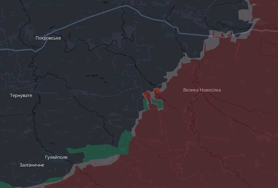 Інтерактивна мапа аналітичного проєкту DeepState. Фото: скріншот УН.