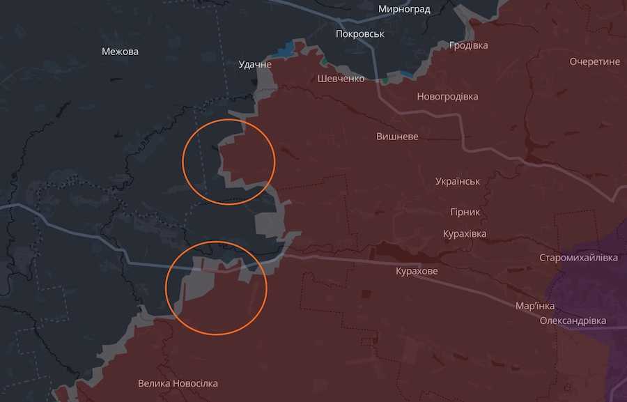 Fragment of interactive map of DeepState project. Photo: screenshot of UN.