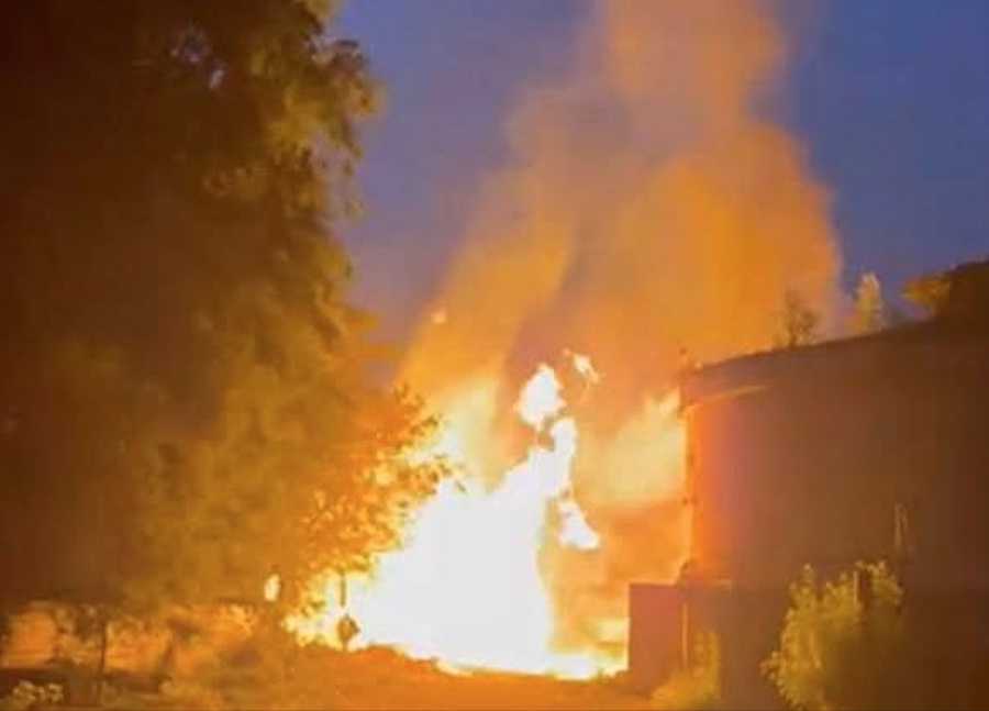 A fire at the site of the russian shelling in Kramatorsk. Photo: t.me/kramatorsk_rada.