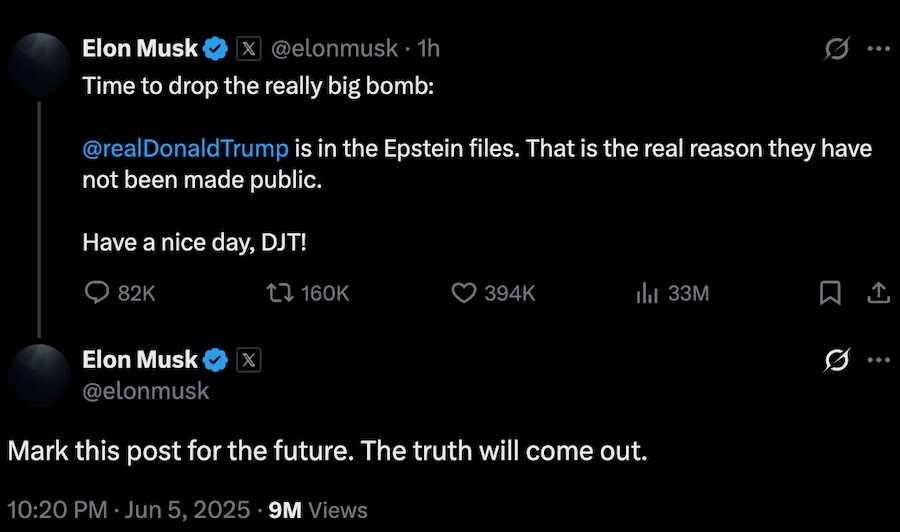 Пост Ілона Маска в X (Twitter). Фото: скріншот УН.