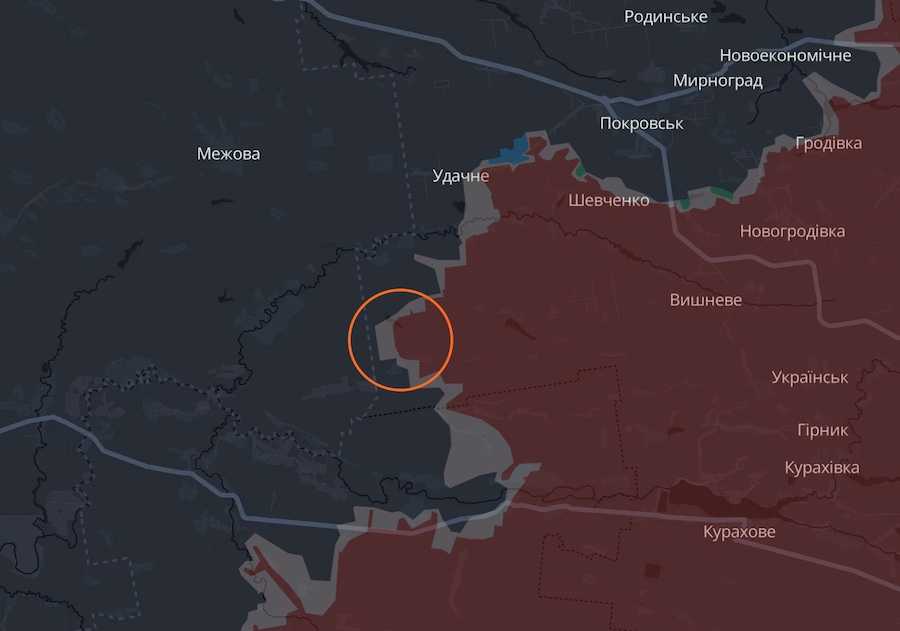 Screenshot of the DeepState interactive map.