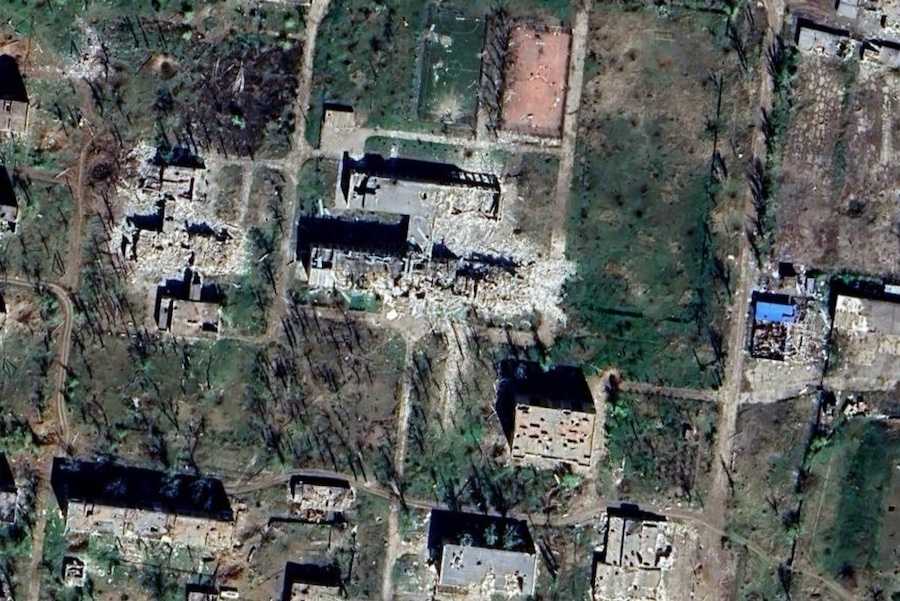 Супутниковий знімок Вугледара на мапі сервісу Google Maps. Фото: скріншот УН.