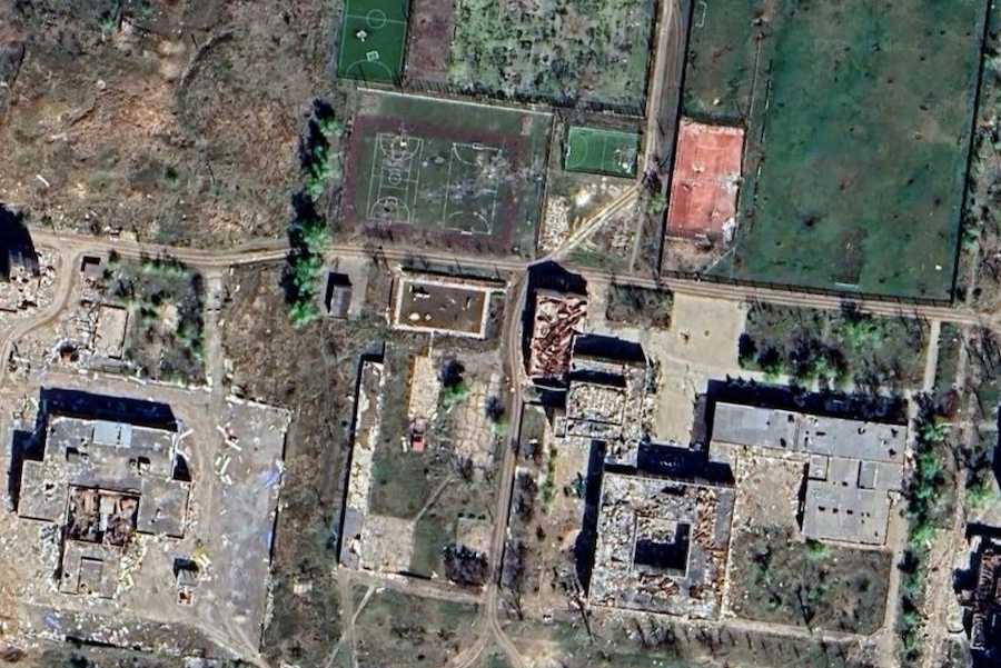 Супутниковий знімок Вугледара на мапі сервісу Google Maps. Фото: скріншот УН.