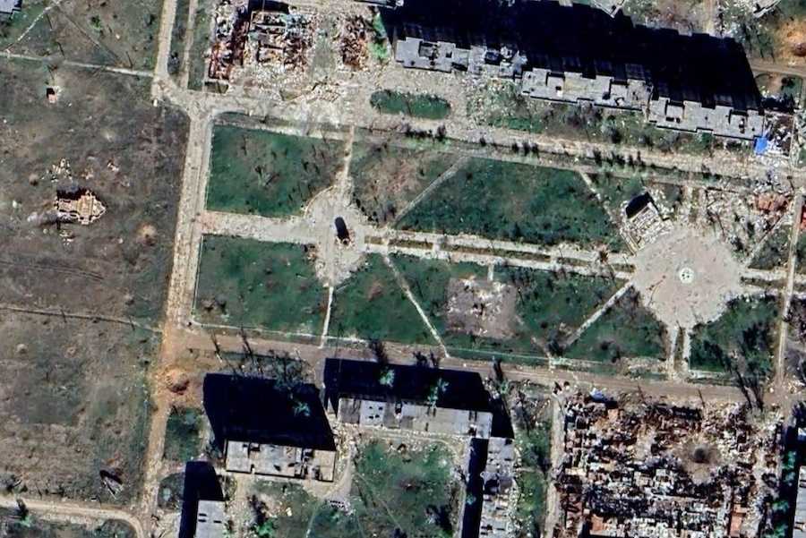 Супутниковий знімок Вугледара на мапі сервісу Google Maps. Фото: скріншот УН.
