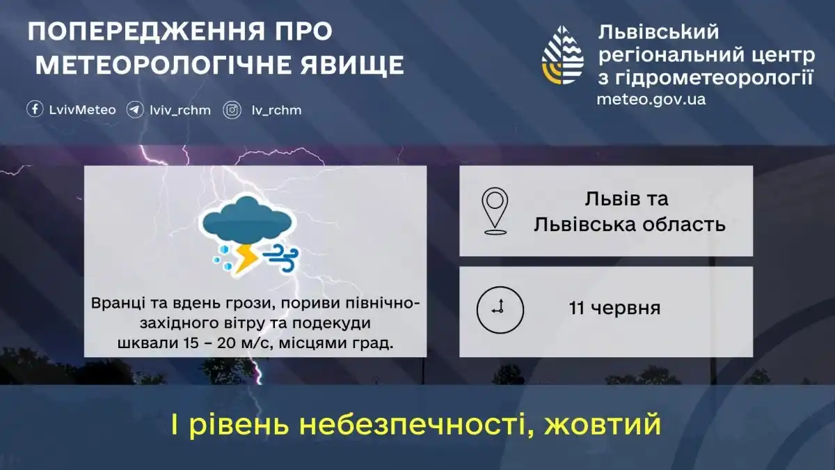 Негода на Львівщині. Фото: Укргідрометцентр