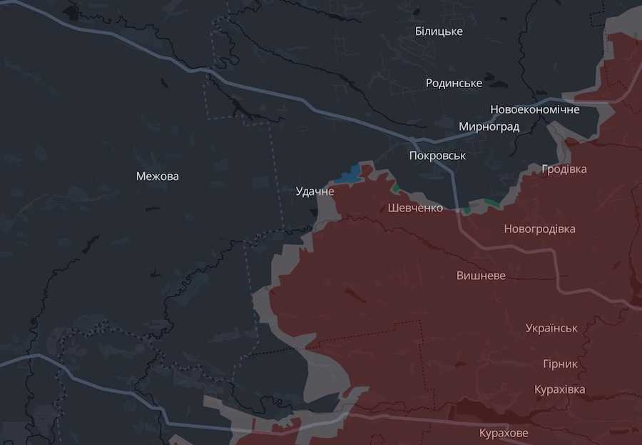 The border of the Donetsk and Dnipropetrovsk Regions on the DeepState map. Photo: screenshot of UN.