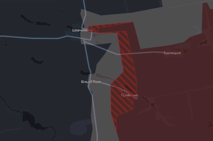 Скріншот інтерактивної мапи DeepState.