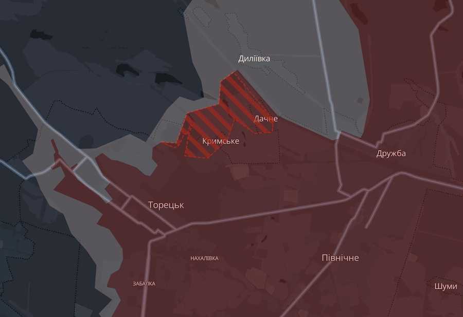 Скріншот інтерактивної мапи DeepState.