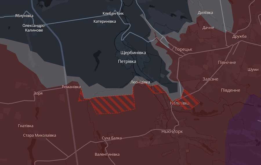 Screenshot of the interactive map DeepState.