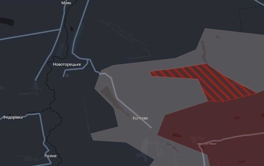 Screenshot of the interactive map DeepState.