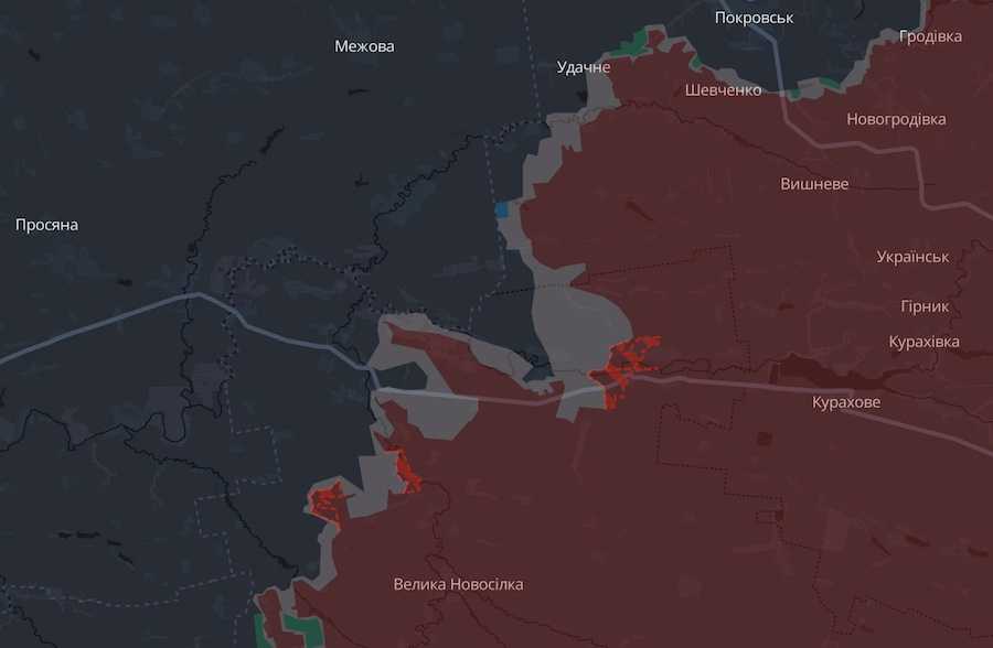 Screenshot of the interactive map DeepState.