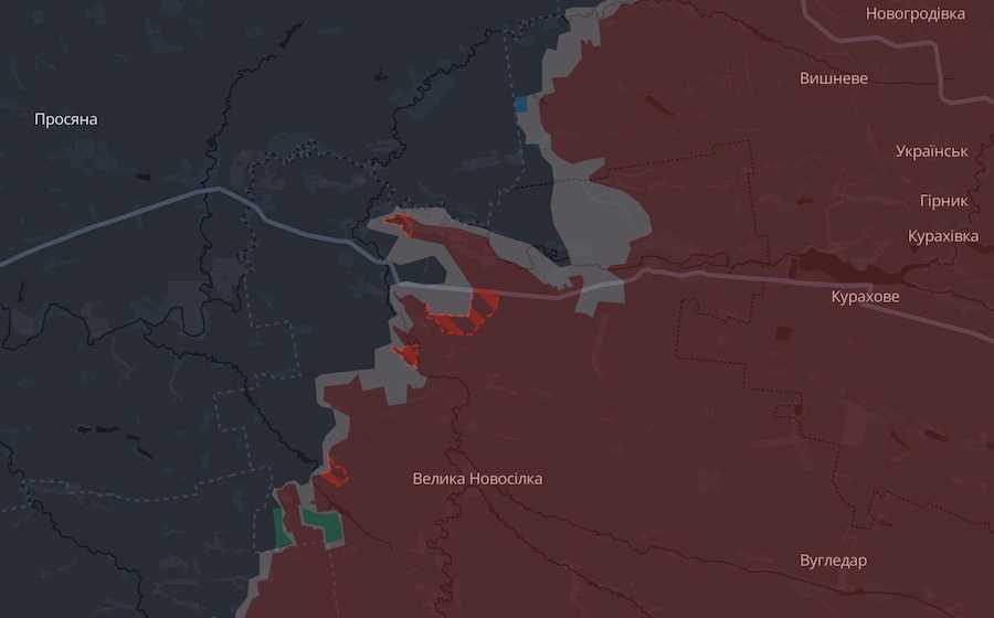 Screenshot of the DeepState interactive map.