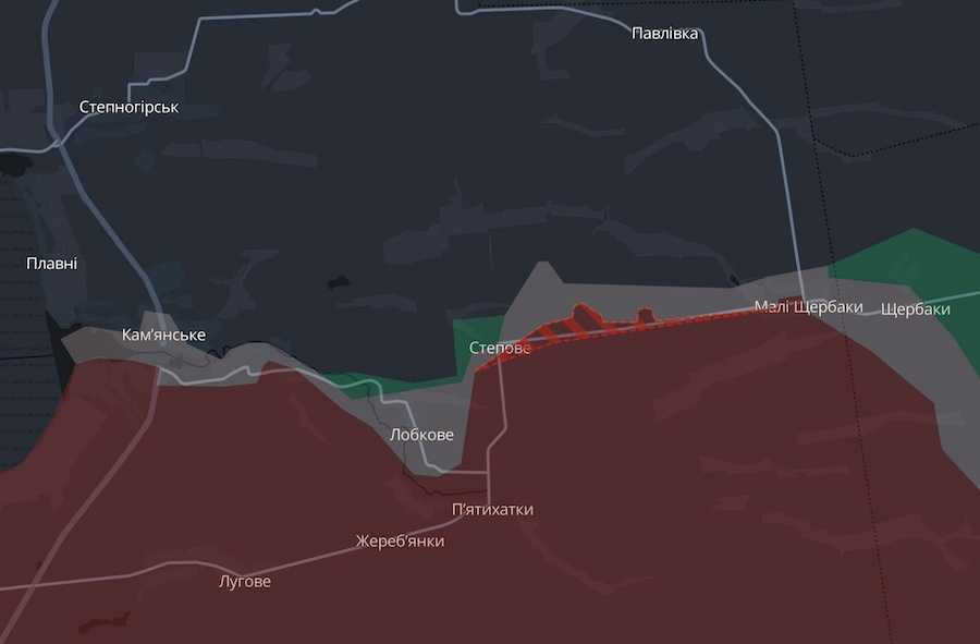 Screenshot of the DeepState interactive map.