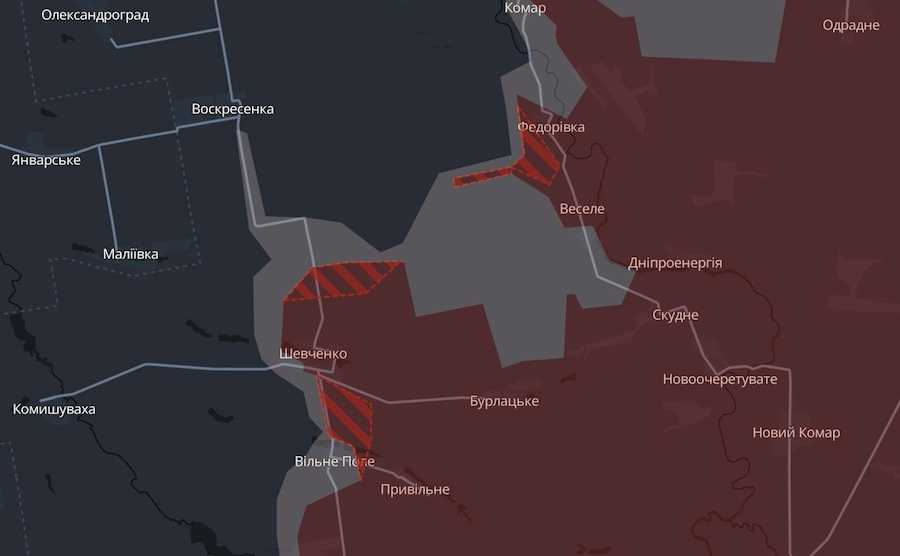 Скріншот інтерактивної мапи DeepState.