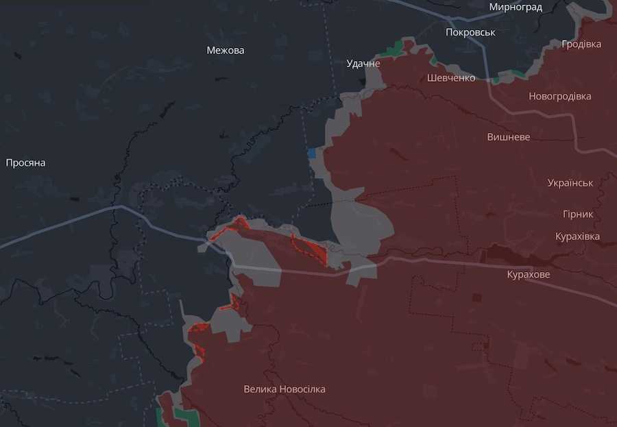 Скріншот інтерактивної мапи DeepState.