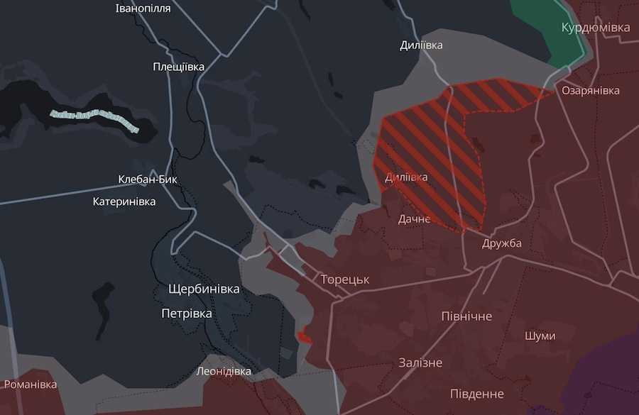 Screenshot of the DeepState interactive map.