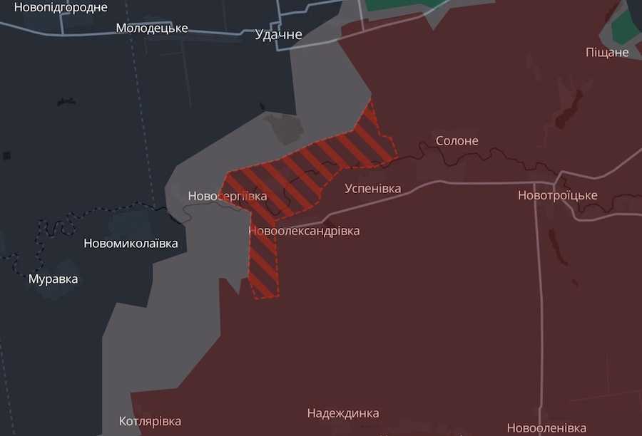 Screenshot of the DeepState interactive map.