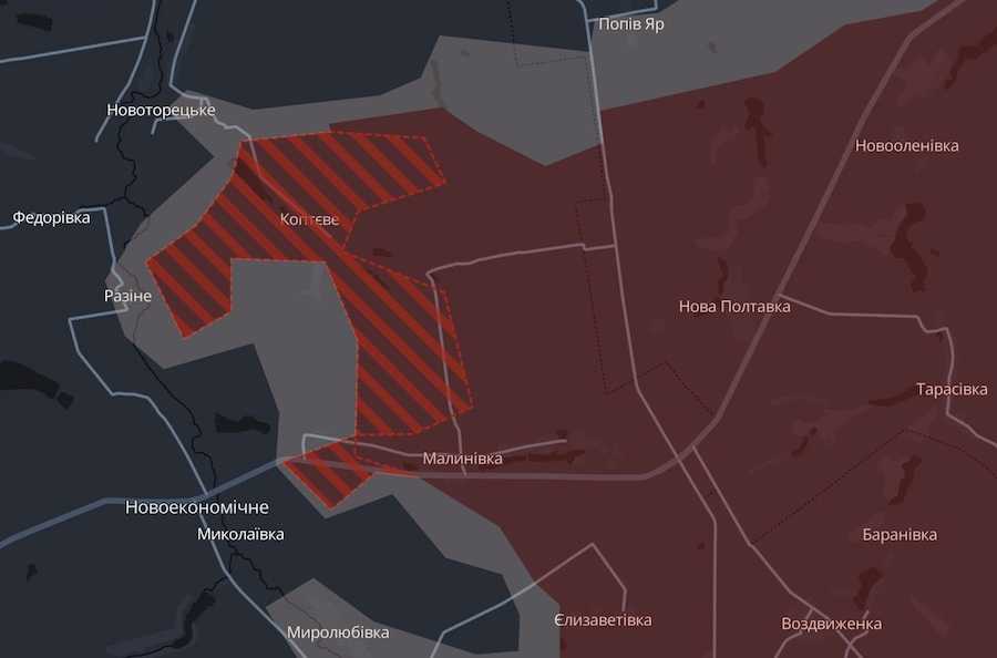 Screenshot of the DeepState interactive map.