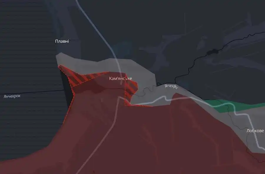 Скріншот інтерактивної мапи DeepState.