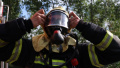 Rescuers show how they extinguished fire near CHPP in Kyiv