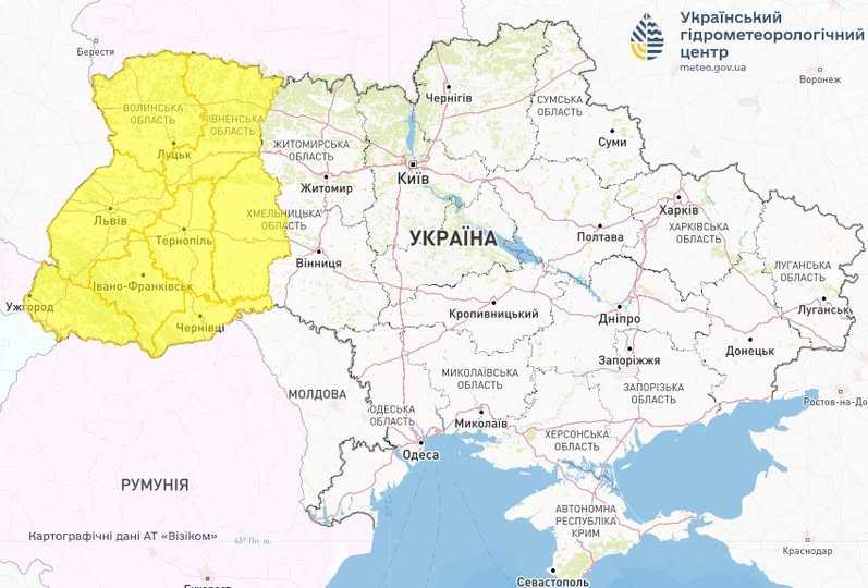 Погода на заході країни. Фото: Укргідрометцентр