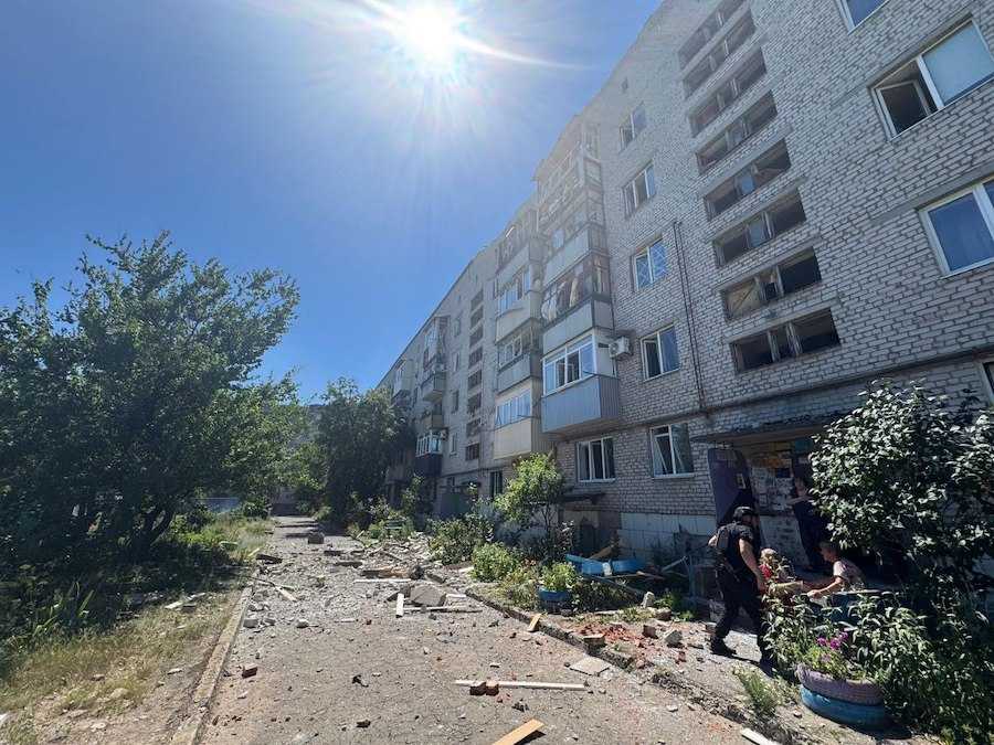 Consequences of the shelling of Kostiantynivka. Photo: Donetsk Regional Military Administration.