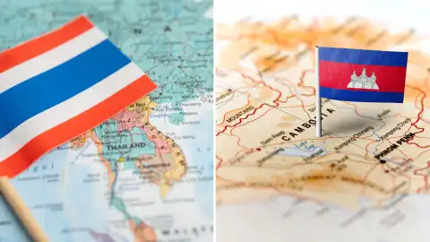 Флаги Таиланда и Камбоджи