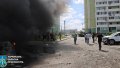 Thick smoke and burning cars. Footage of first minutes after russian attack on Kharkiv published