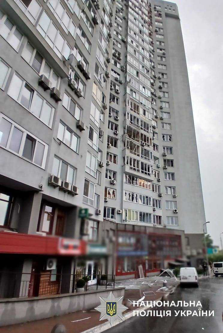 Наслідки атаки на Київ в ніч на 28 липня. Фото: Поліція Києва